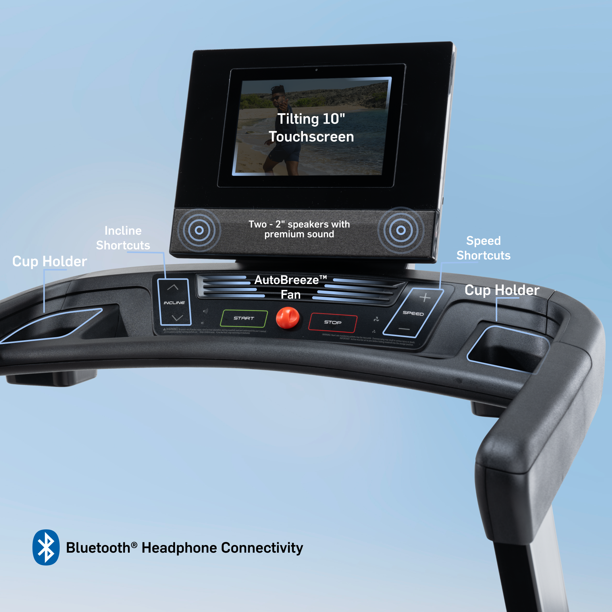 NordicTrack T Series 10 Treadmill with 10" Tilting Touchscreen and Compact Design