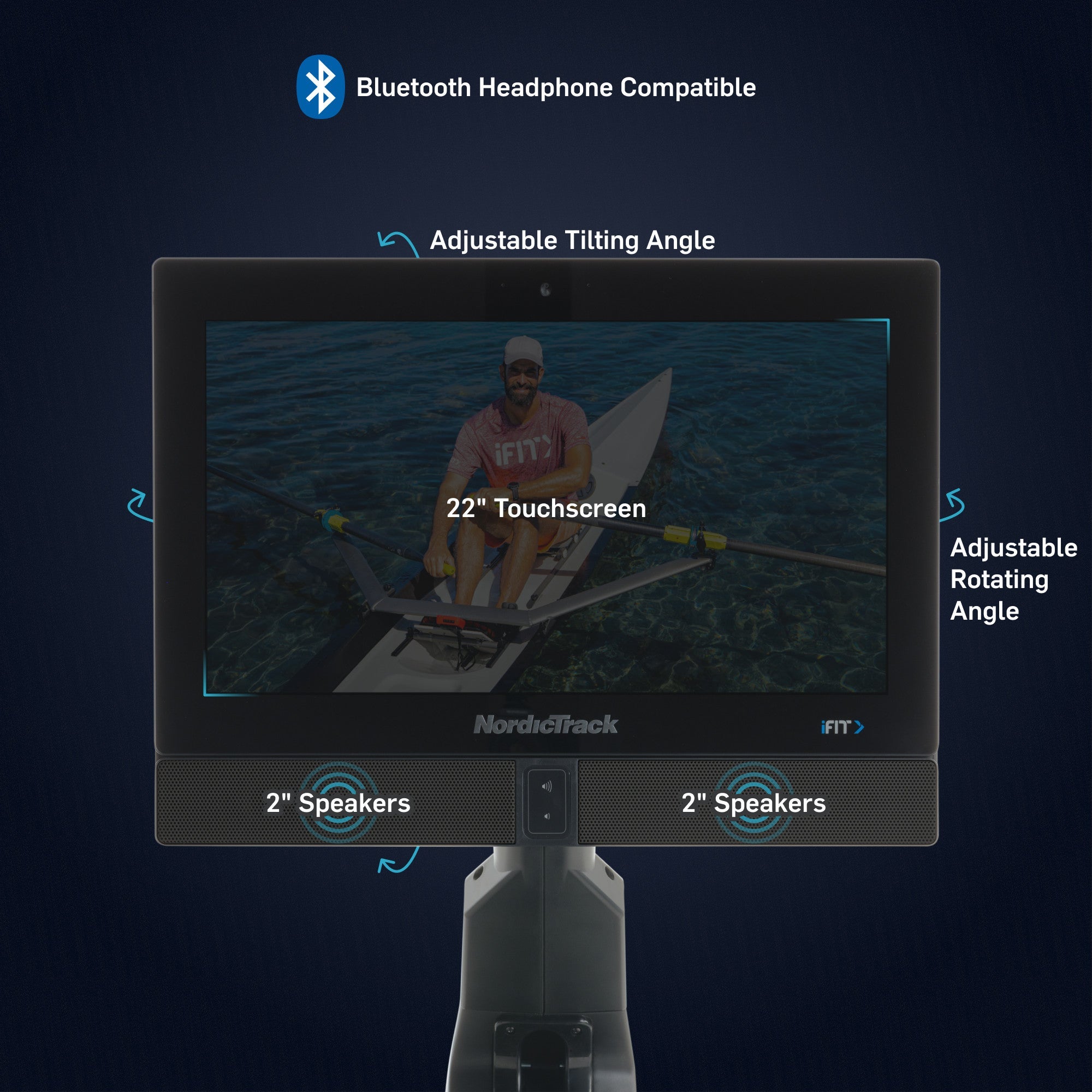 NordicTrack RW900; iFIT-enabled Rower with 22" Pivoting Touchscreen