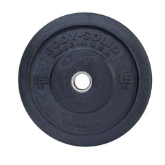 Body-Solid Premium Bumper Plates OBPH With Black Olympic Bar Set