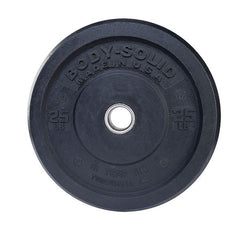 Body-Solid Premium Bumper Plates OBPH With Black Olympic Bar Set