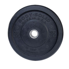 Body-Solid Premium Bumper Plates OBPH With Black Olympic Bar Set