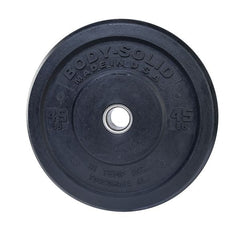 Body-Solid Premium Bumper Plates OBPH With Black Olympic Bar Set