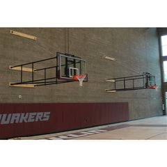 Gared Corner Mount Side-Fold Wall Mount Basketball Backstop, 4' - 6' Length