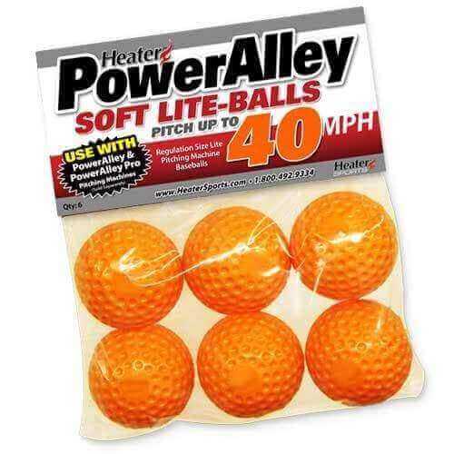 Heater Sports PowerAlley 40 MPH Orange Lite Baseballs