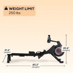 ProForm Carbon Pro10 Rower with 10" Touchscreen for Interactive, At-Home Workouts