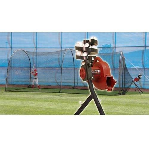 Heater Sports BaseHit Pitching Machine & Xtender 24' Home Batting Cage