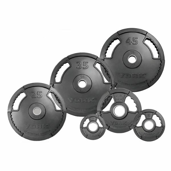 York Barbell G2 Rubber Thin Line Olympic Weight Plate Sets