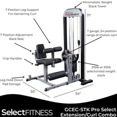 Body Solid GCEC-STK Pro Select Leg Extension Leg Curl Machine