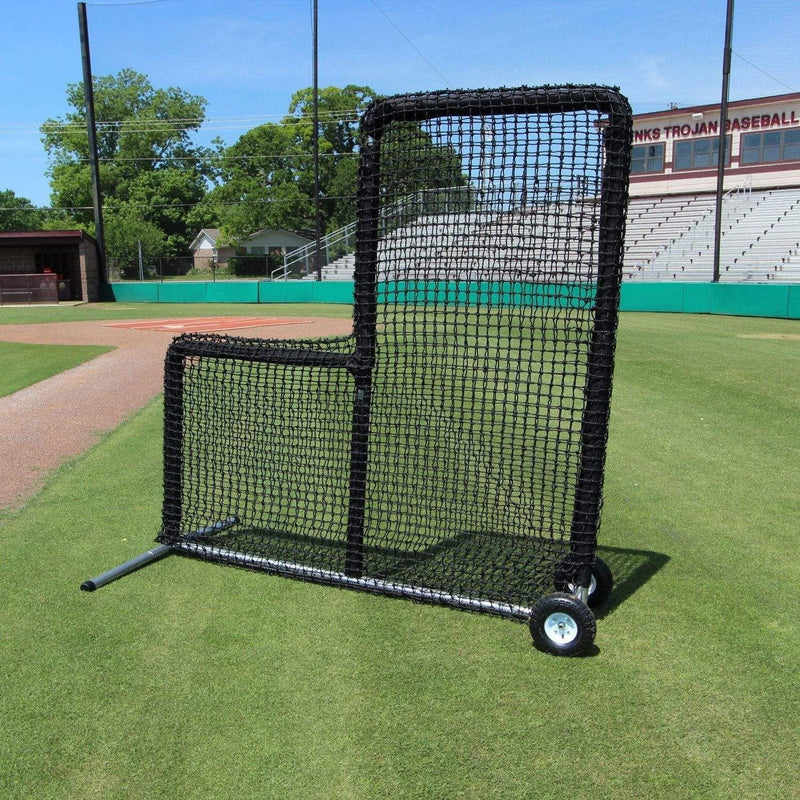 Cimarron 7' x 7' #84 Pitchers L-Screen w/ Wheels & Padding CMH-7x784PLNFWP