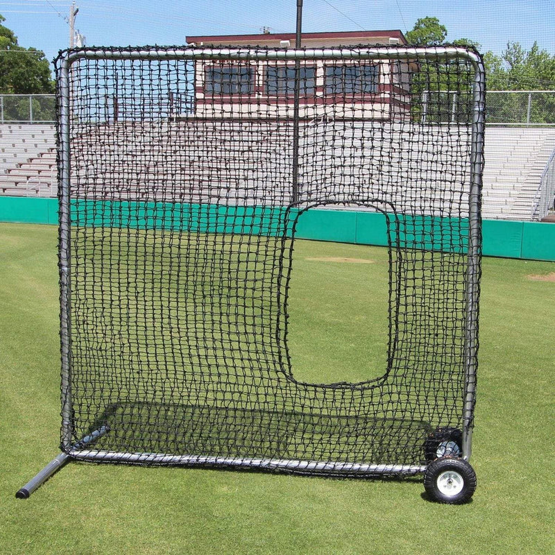 Cimarron 7' x 7' #84 Softball Pitching Screen w/ Wheels CMH-7x784PSBNFW