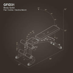 Body Solid GFID31B Flat Incline Decline Bench