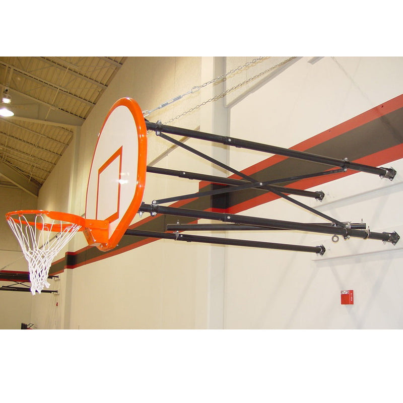 Gared Corner Mount Side-Fold Wall Mount Basketball Backstop, 6' - 9' Length 2500-6090A