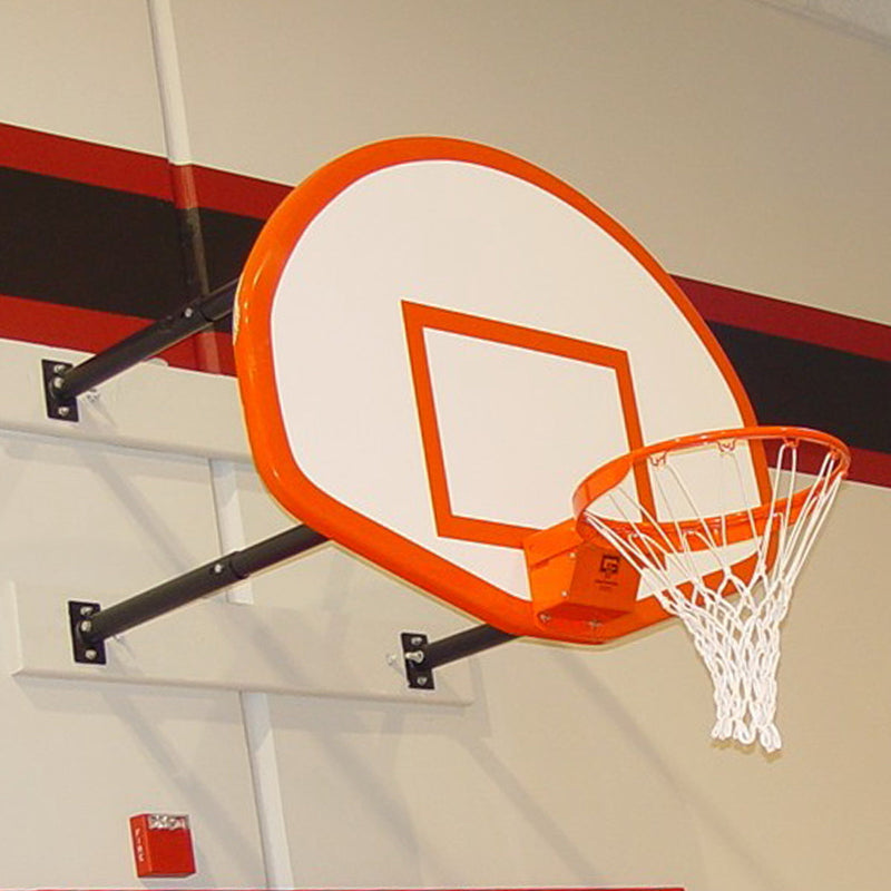 Gared Corner Mount Stationary Wall Mount Basketball Backstop, 9' - 12' Length