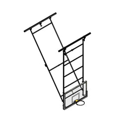 Gared Dual Post Rear-Braced Rear-Folding Ceiling Hung Basketball Backstop