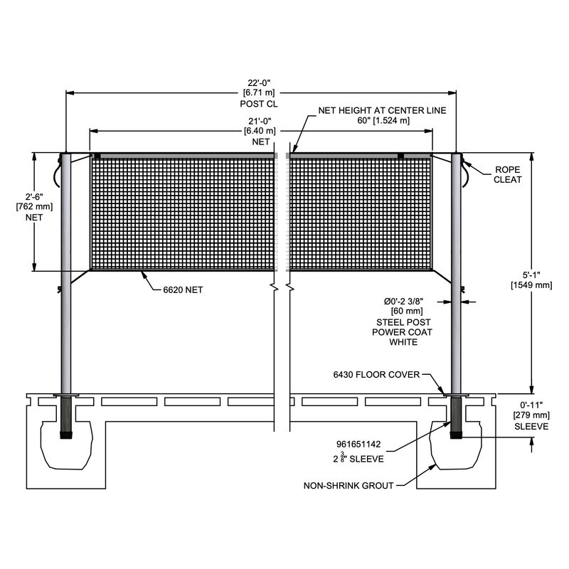 Gared Flick Heavy-Duty Sleeved Badminton System 6740