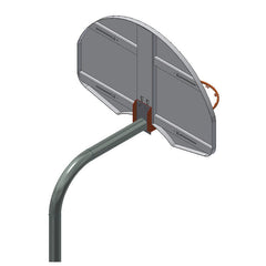 Gared Standard Duty Playground 4-1/2" O.D. Unbraced Rear-Mount Gooseneck Post GNA45R