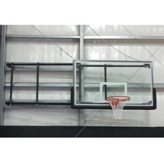 Gared Corner Mount Side-Fold Wall Mount Basketball Backstop, 4' - 6' Length