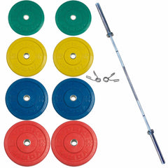 York Barbell USA Colored Bumper Plate & Barbell Sets